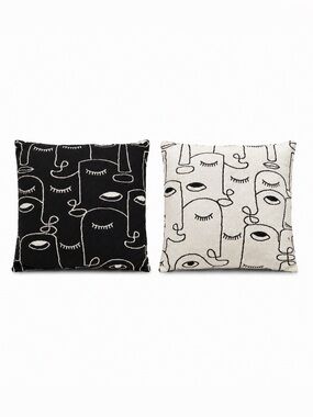 City Chik 1 pc HANDCRAFTED IN INDIA Modern Reversible Face Knit Pillow 20" x 20"